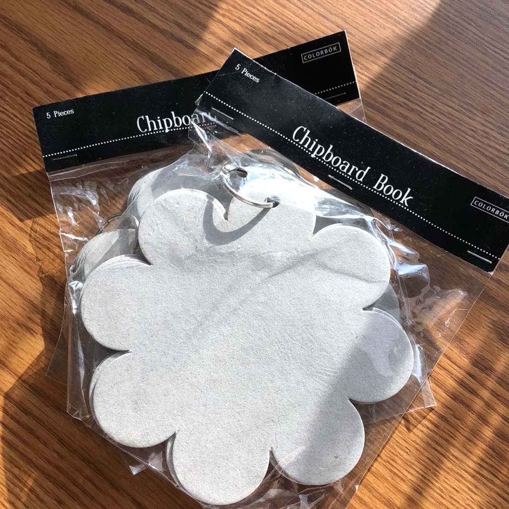 Set of 2 Chipboard Flower Books